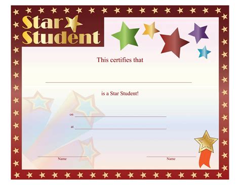 Browse Our Example of Star Student Certificate Template for Free